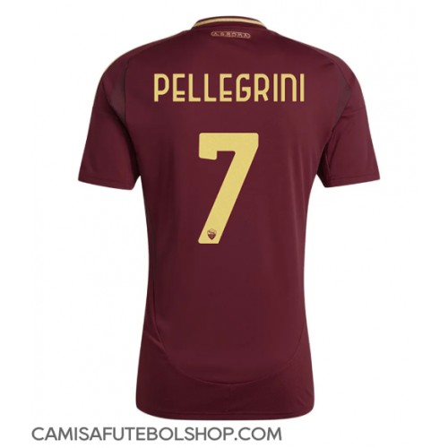 Camisa de time de futebol AS Roma Lorenzo Pellegrini #7 Replicas 1º Equipamento 2024-25 Manga Curta